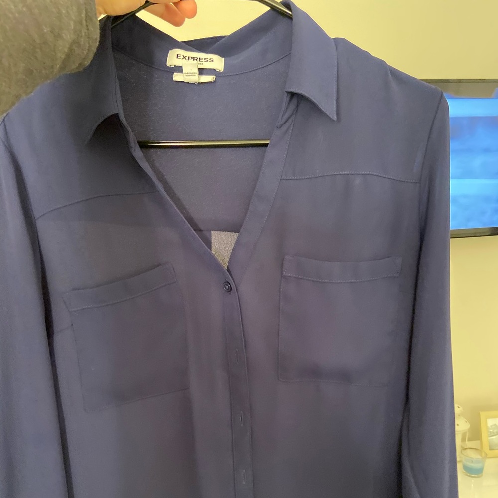 Express blouse slim fit blue (used once)